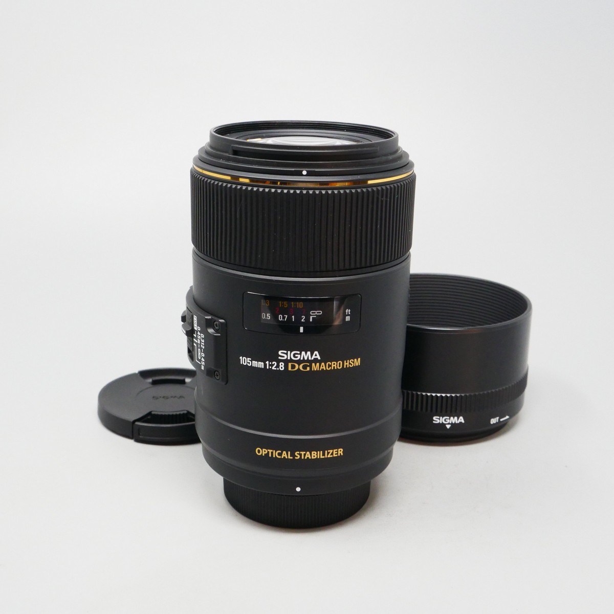 Sigma 105mm f/2.8 EX DG HSM OS Macro Lens for Nikon F - plus Hood
