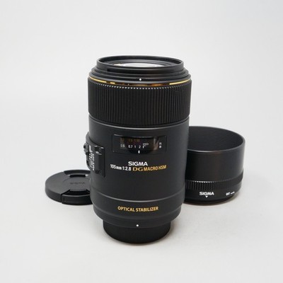 Sigma 105mm f/2.8 EX DG HSM OS Macro Lens for Nikon F - plus Hood