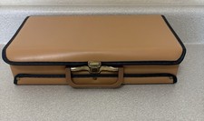 VTG Service MFG Co Cassette Tape Briefcase Carry Case 24 Slots Brown USA.