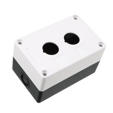 Push Button Switch Control Station Box 22mm 2 Button Hole Waterproof White-Black