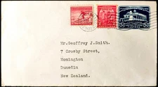 USA 1932 POSTAL STATIONARY ENVELOPE TO NZ'd (F)