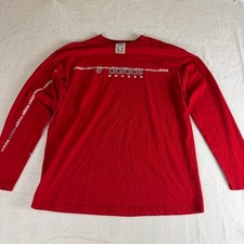 Adidas Soccer Mens XL Vintage 90s Long Sleeve Red Graphic Shirt Made in USA