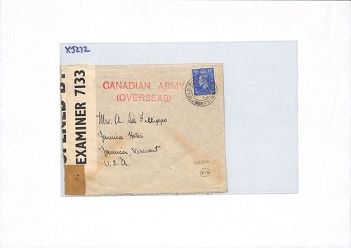 CANADA FORCES GB WW2 Cover FPO.452 Sussex Medical Stores USA 1942 XJ272 - Picture 9 of 12