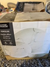 George Home White/Grey 12pc Dinner Set for 4 people collection only!