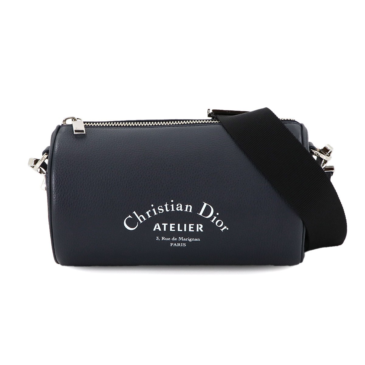 Christian Dior Atelier Roller Shoulder Bag Leather Navy 1ATPO061