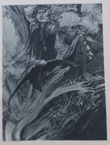 THE VISION OF VALHALLA BY CHARLES ROBINSON - NORSE MYTHOLOGY - ANTIQUE 1902