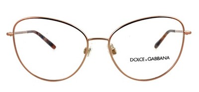 New Dolce & Gabbana DG1301 1208 53mm Rose Gold Cat Eye Eyeglasses Frame Italy