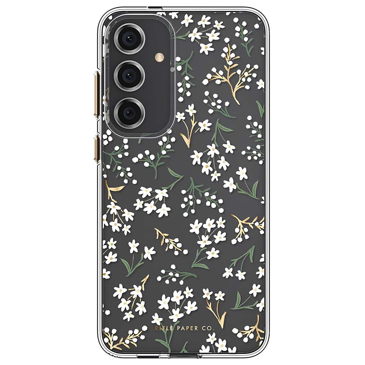Coque Galaxy S24 Plus fine en silicone avec revêtement hygiénique et petites fleurs