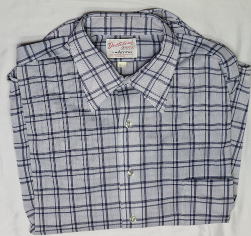 ARROW DECTOLENE KNITS MENS 16.5 34 SHIRT VINTAGE LS BUTTERFLY COLLAR SUMMER vtg