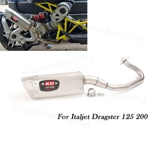 Slip On For ITALJET DRAGSTER 125 200 2022-2025 Exhaust Muffler Header Link Pipe