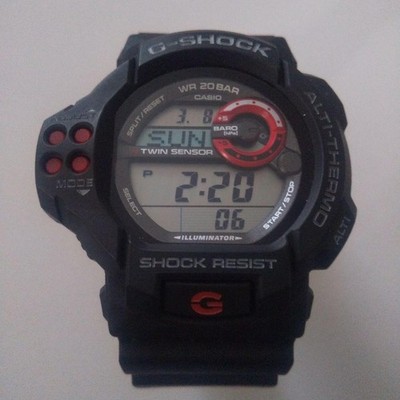 ケンG-SHOCK TWINSENSOR ブラック腕時計 CASIO G-SHOCK TWINSENSOR Digital Watch 20BAR Water Resistant From