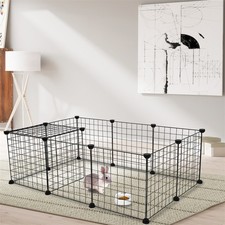 Pet Playpen, Small Animal Cage Indoor Portable Metal Wire Yard Fence for Animals