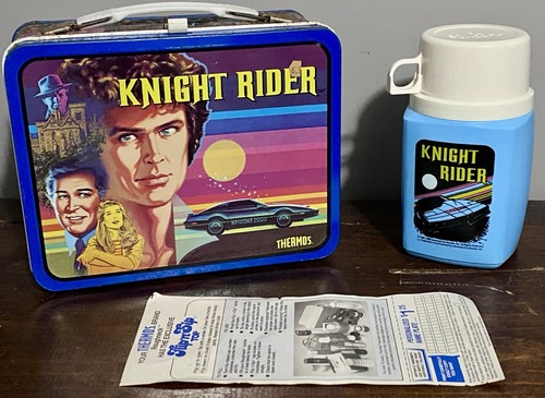 Vintage 1982 Knight Rider Lunchbox & thermos.David Hasselhoff Aka Baywatch Star!