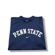 VTG Nike Y2K Penn State Nittany Lions Center Swoosh Spellout Jersey Shirt L EUC
