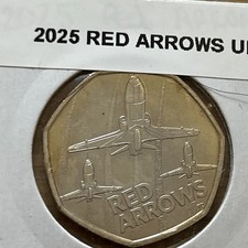 Uncirculated 2025, Red Arrows 50p Coin.