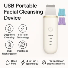 USB 4-in-1 Facial Cleansing Device Ion+ Deep Pore Skin Scrubber (Rechargeable)