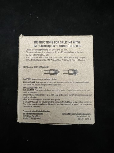 Box of 100 Genuine 3M Scotchlok UR2 Connectors, Gel-Filled, Waterproof, OEM NEW - Picture 3 of 4