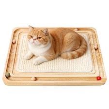 Cat Scratching Pad with Ball Track Toy Interactive Cat Scratcher Board with R...