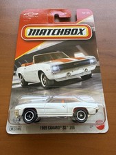 Hot Wheels WHITE ‘69 Chevy Chevrolet Camaro SS 396 Orange Stripes Convertible