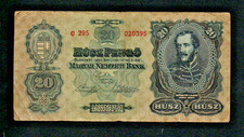 20  PENGO  VG- FINE   BANKNOTE  FROM   HUNGARY  1930   PICK-97