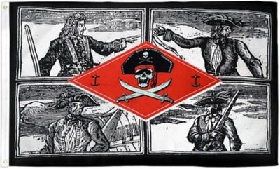 Pirate Captains Flag 3x5ft Jolly Roger Boating Flag Skull Flag 100D