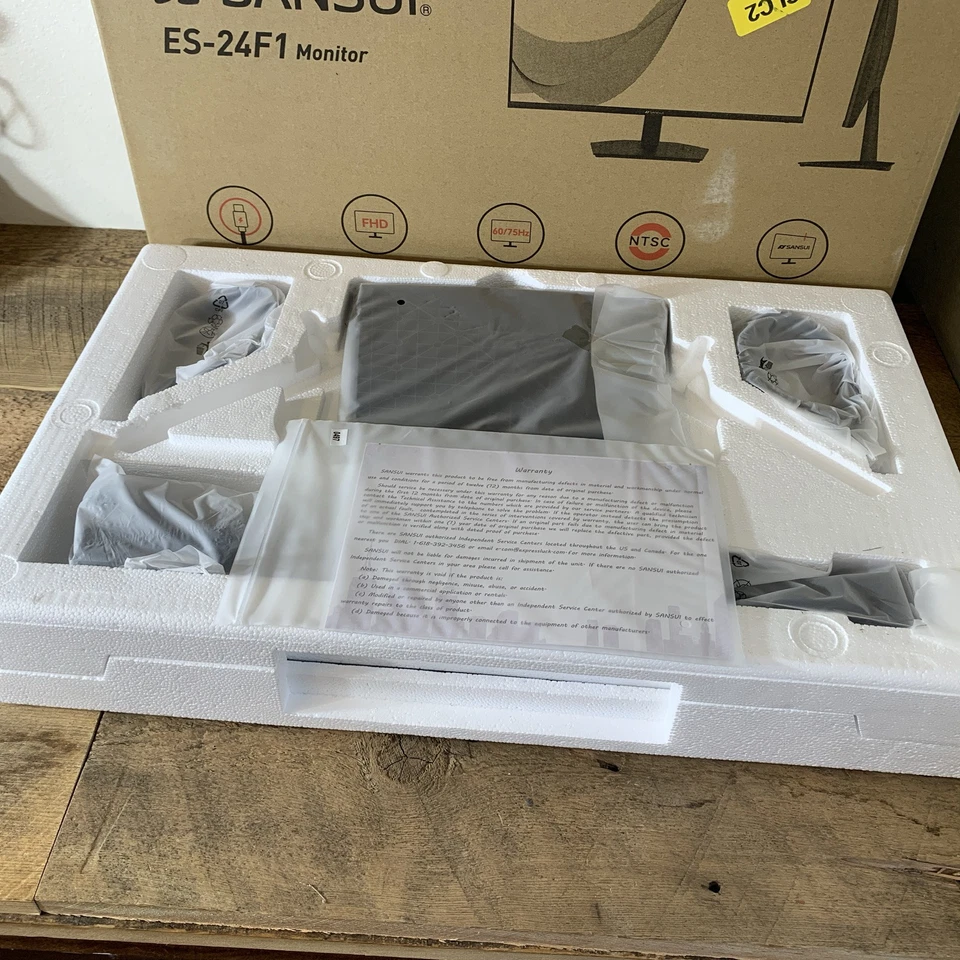 SANSUI ES-24F1, 24" 75Hz Full HD LED PC Frameless Monitor. USB Type C New In Box - Image 2 of 4