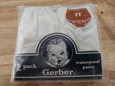 NEW Gerber Waterproof Pants White 2-Pack Baby Toddler Size 2T Potty Training NIP