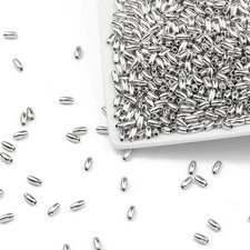 200Pcs 3X6/4X8Mm Grain Oval Spacer CCB Gold Silver Plated Loose Beads for Jewelr