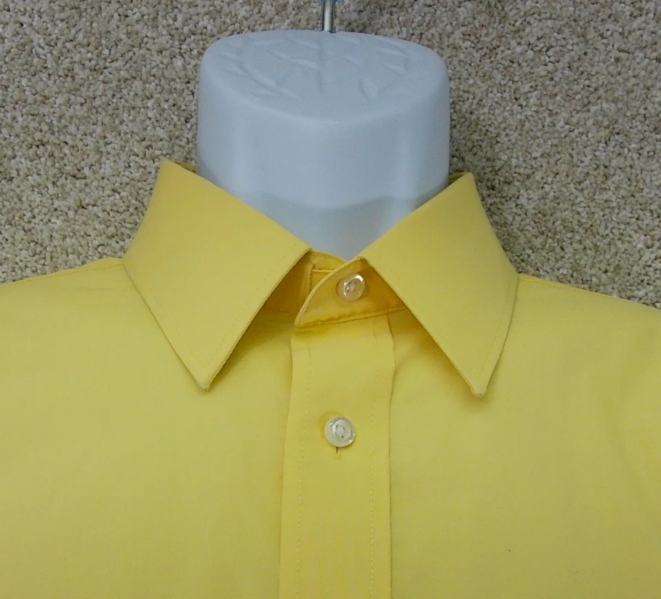 Camisa de vestir Stafford para hombre talla 32/33 amarilla - buen estado ver foto por defecto Foto 4 de 4