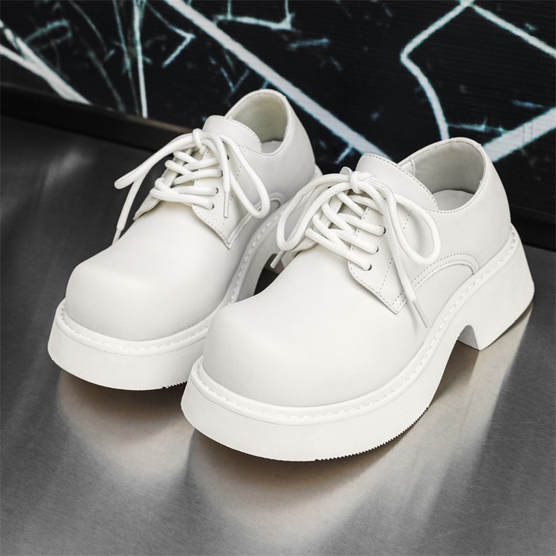 SAOLA Scarpe derby uomo inglesi punta tonda grande eleganti formali pelle stringate plateau