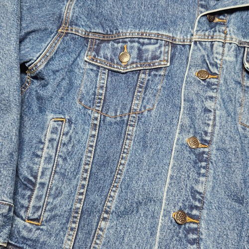 Guide Gear Mens Vintage Flannel Lined Denim Jean Jacket Trucker Farmer Western M - Picture 4 of 11