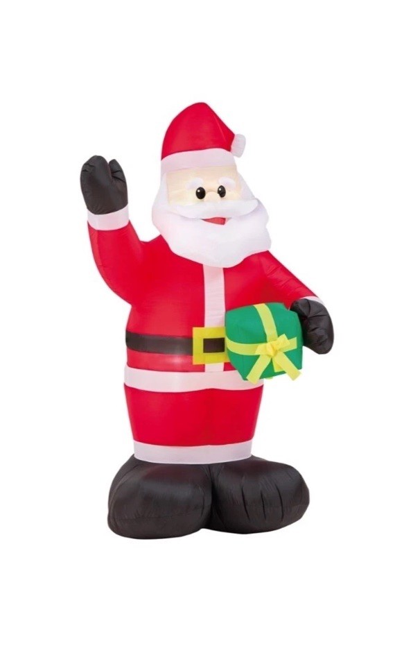 Homebase 667886 6ft Inflatable Santa with Gift Outdoor Mains Powered