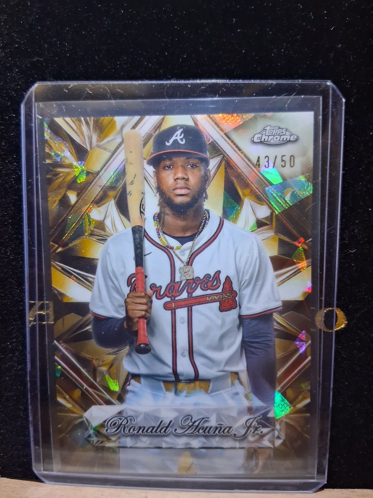 2025 Topps Chrome Sapphire Ronald Acuna Jr Sapphire Selections Gold /50
