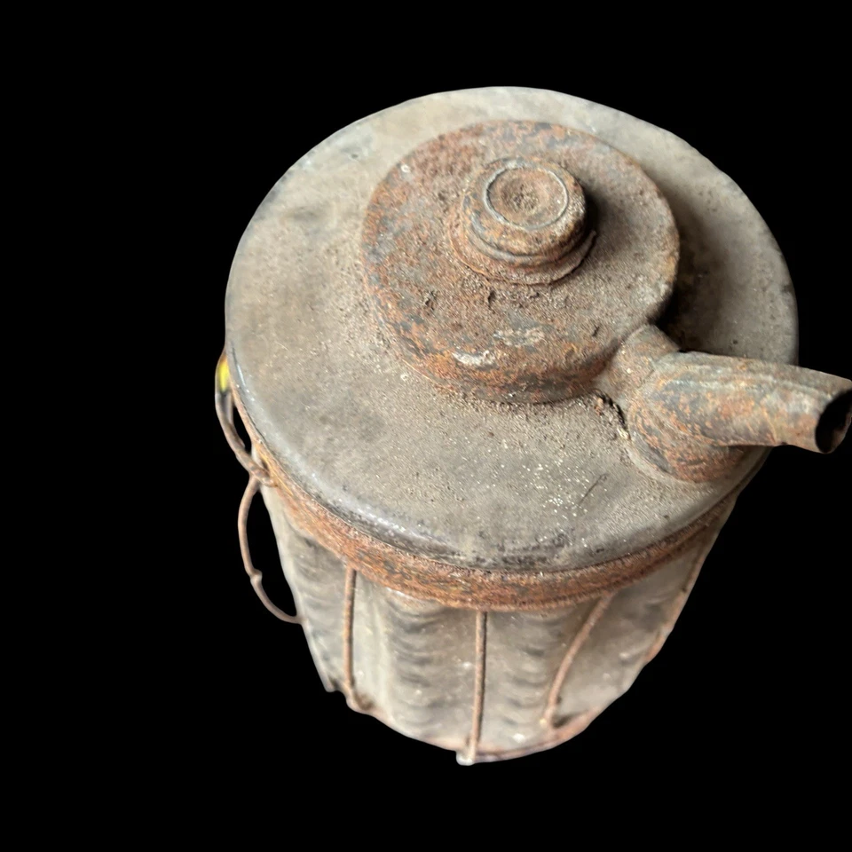 "Antiguo frasco de aceite de queroseno lata RARO ~ 12,5""" Foto 3 de 4