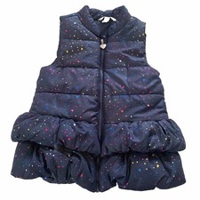 KIDS HEADQUARTERS Puffer Vest Sparkle Girls Sz 6 Full Zip Jacket Sleeveless