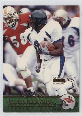 2000 Pacific 2000 Rookie Gold 196/199 Reuben Droughns #411 Rookie RC 3hd