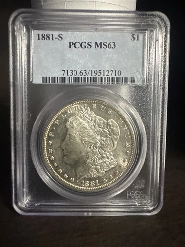1881 S PCGS MS 63 Morgan Silver Dollar Rev TONING!