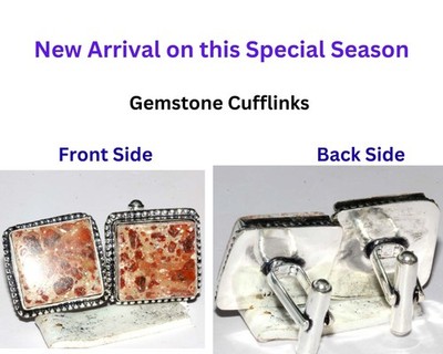 Asteroid Jasper 925 Silver Plated Cufflinks 20X20'' Aesthetic Jewellery GW