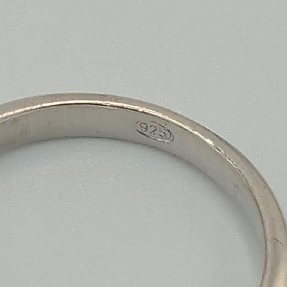 Anillo de compromiso de plata de ley 925 con forma de pera circonita cúbica circonita cúbica de 3 piedras talla 10 Foto 4 de 4