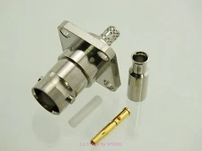 BNC Female 4 Hole Chassis Jack Crimp Connector RG-316 Amphenol - Sold by W5SWL
