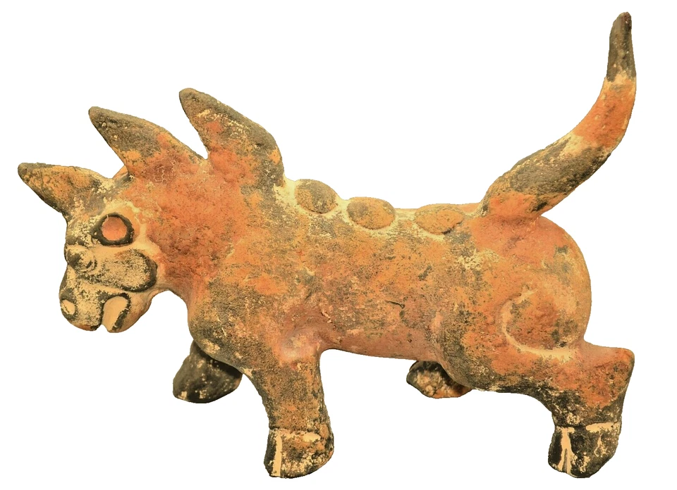 Antique Original Chinese Ancient Mythical Tomb Guardian Lion Statue Sculpture - Image 3 of 4