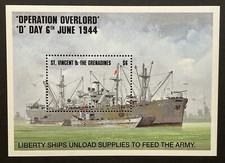 ST VINCENT WWII D-DAY 50TH ANV STAMPS 1994 MNH LIBERTY SHIP OPERATION OVERLORD 1