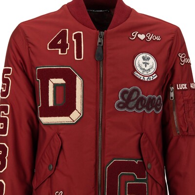 DOLCE & GABBANA Stuffed Bomber Jacket AMORE with Logo