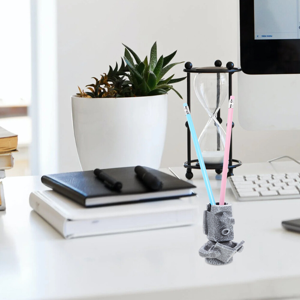 EyeCatching Gray Resin Eyeglass Easter Island Moai Head Planter eBay