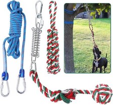 Dog Outdoor Bungee Hanging Toy with Spring and Rope Tether Tug of War Dog Toys