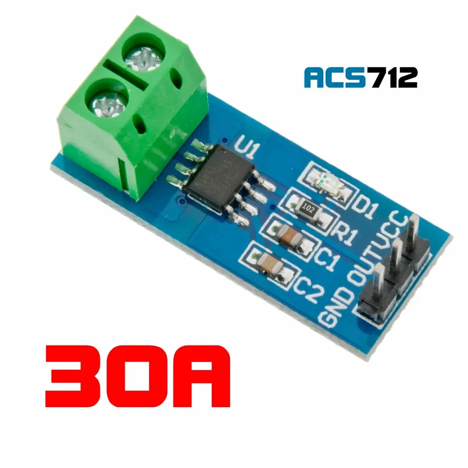2PCS ACS712 30A Current Sensor Current Detect Range Module Arduino New Design - Image 2 of 2
