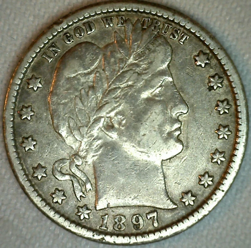 1897 O Silver Barber Quarter 25 Cent US Coin 25c XF Extra Fine New Orleans Mint