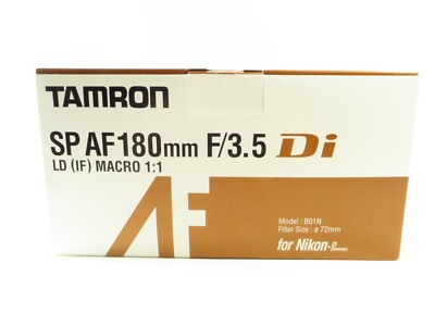 TAMRON SP 180mm F/3.5 Di LD IF MACRO 1:1/Model B01N (Nikon AF) w/ Original Box