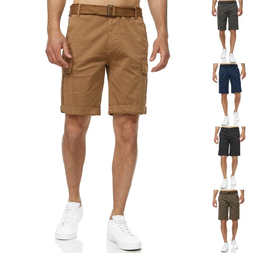 Tazzio Herren Cargo Shorts Cargoshorts kurze Hose Gürtel inkl