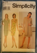 Womens/Misses Dresses & Jackets Sewing Pattern/Simplicity 9123 size 8-14